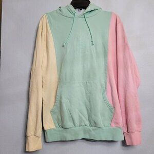 Teddy Fresh Tricolor Block Pastel Hoodie with Embroidered Logo 90's Unisex MED